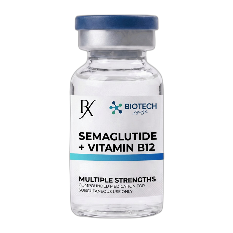 Compounded Semaglutide with Vitamin B12 vial